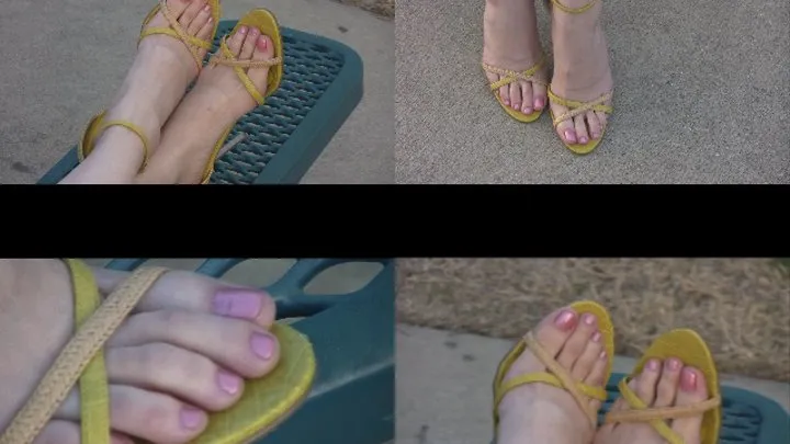 Vanessa's Sexy Yellow Sandals and Pink Polish Part 1