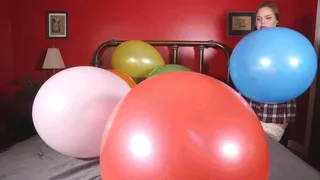 Thick Schoolgirl Inflates Big Balloons