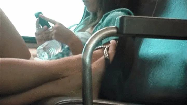 candid Brunette in flip flops on train pt4