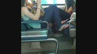 (3) CANDID 18 yr old feet on train