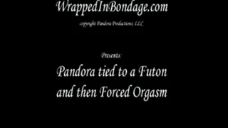 Pandora tied to a Futon & Orgasm