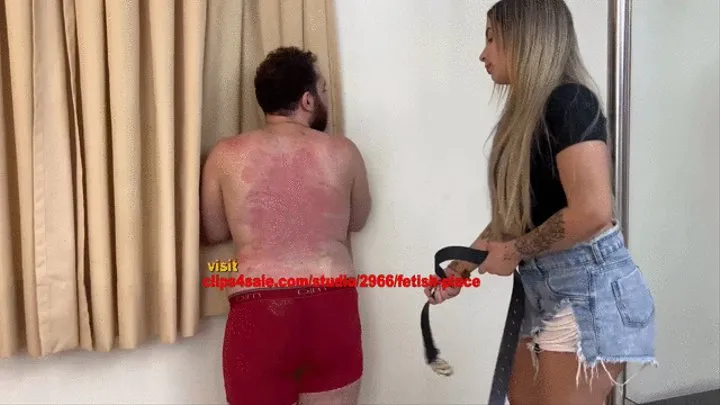 WHIPPING AND BALLBUSTING MALE SLAVE