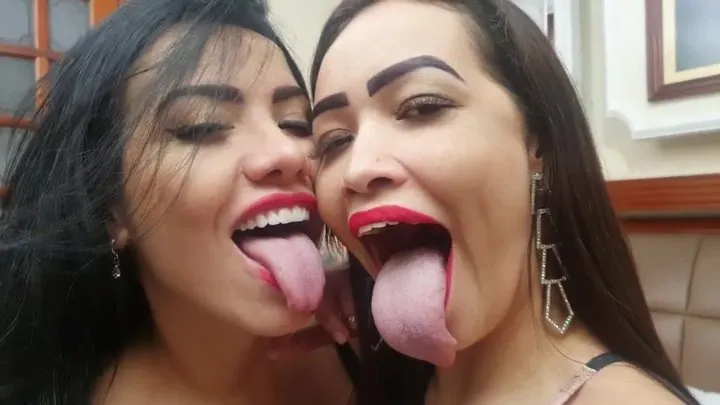 TABOO KISSES RED LIPSTICK serie SUPER TONGUES- VOL # 339 - ARIANE LUQUEZZI & KIARA NISSEI SUPER TONGUE - NEW MF OUT 2020 - CLIP 01 - never published - Excluisve girls