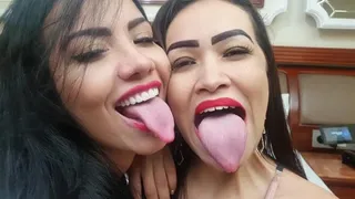 TABOO KISSES RED LIPSTICK serie SUPER TONGUE- VOL # 339 - ARIANE LUQUEZZI & KIARA NISSEI SUPER TONGUE - NEW MF OUT 2020 - CLIP 02 - never published - Excluisve girls