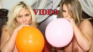 NUDE Shelby & Kendall sucking helium