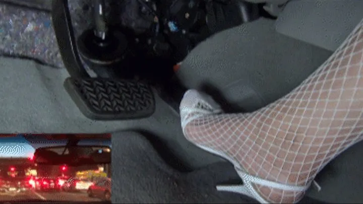 White Open Toe Stilettos & Fishnets in the Camry - 2nd View - Android Tablet Quality