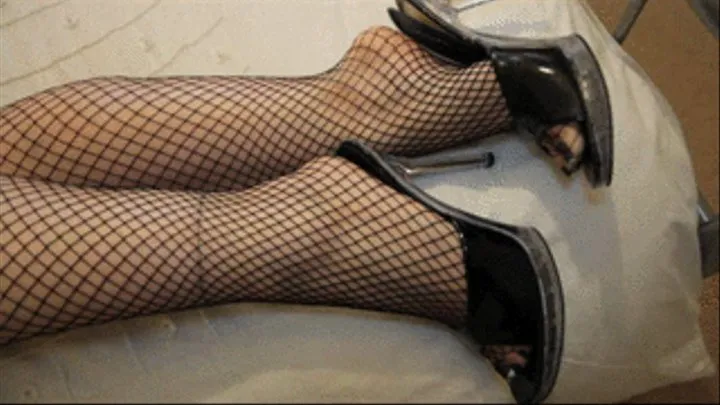 Fishnet & Bare Foot Toy Tease