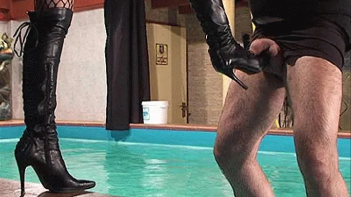 Ballbusting by the pool (Full Video)