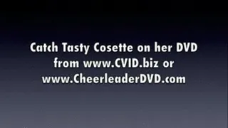 Cosette Shows Us Her Bare Pink Cheerleader Ass and Pussy!