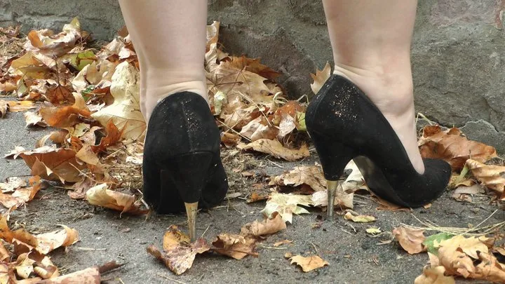 Laura goes for a walk with Spike Heels 4