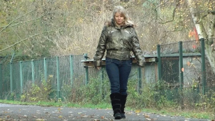 Lisa in Public with Boots 1