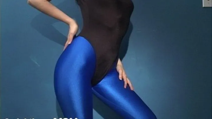 Black Thong Leotard, Blue Leggings [quicktime]