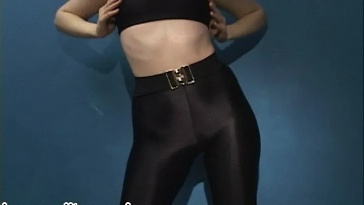 Black Shiny Leggings, Sports Bra [dialup]