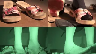 Squeezed out under her hot Skecher's summer slippers - Cam 2