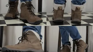 Tanja with her Timberland Winter Boots vs. cock - Cam 2