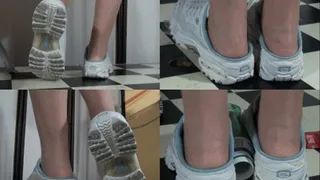 Clueless sexy Tanja. Stockings, Skechers slippers and my cock - Cam 2