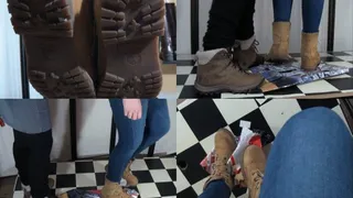 Tanja and Lea in Timberland's vs. tiny cock - Cam 2