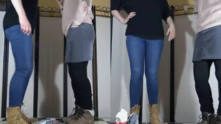 Tanja and Lea in Timberland's vs. tiny cock - Cam 1