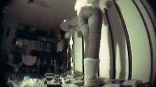 Tiny cock flattened under Tanja's huge winterboots - SpyCam