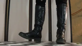 Squeezed under her leather boots before she goes out - Cam 2