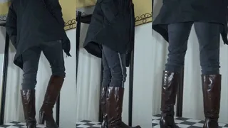 Tiny cock in danger under her knee-high leatherboots - Cam 1