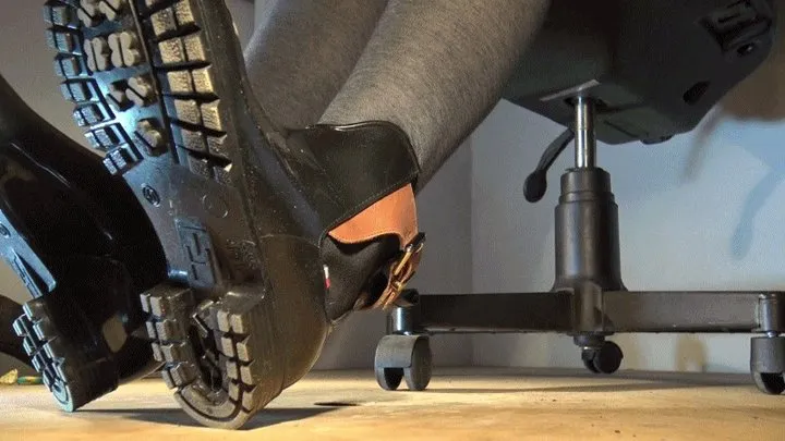 Squished under her rough rubber boots soles - Cam 1