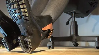 Squished under her rough rubber boots soles - Cam 1