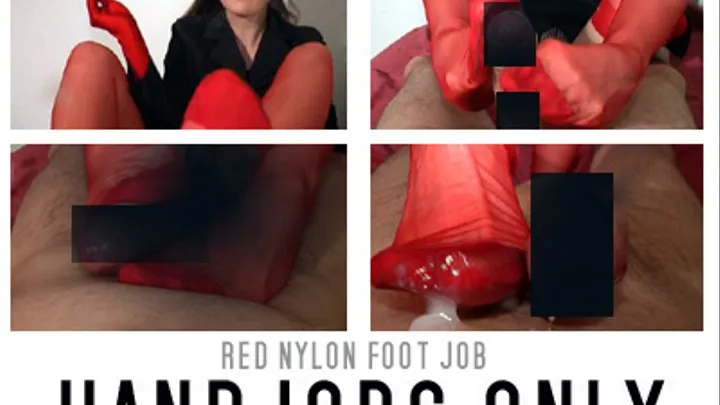 THJ: Cum under my red nylons