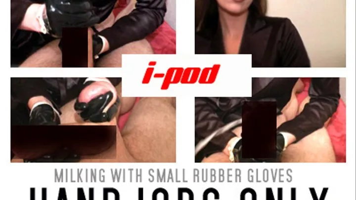 THJ : Ruined orgasm handjob with designer rubber gloves