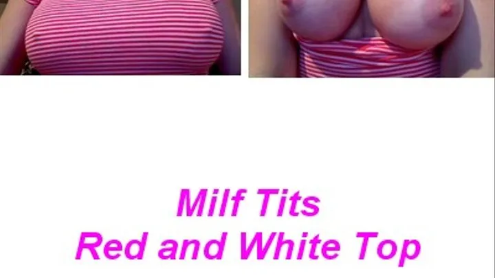 Milf Tits Red and White T Shirt