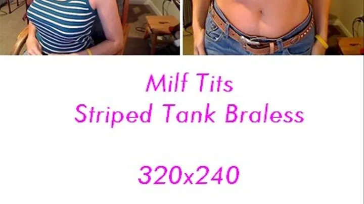 Nice Version Milf Tits Striped Teal Tank Top Mast Inst