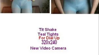 Tit Shake in Teal Tights Masturbation Instruction 320x240