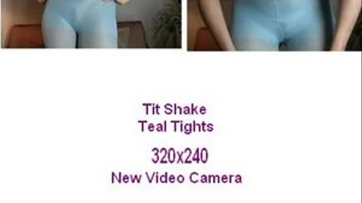 Tit Shake in Teal Tights Masturbation Instruction