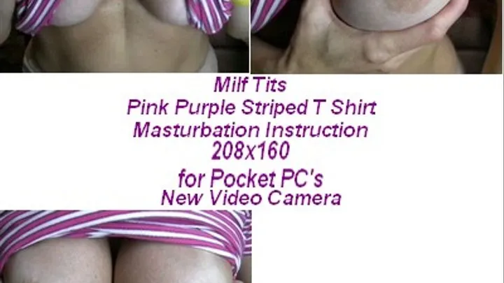 Milf Tits Pink Purple Striped T Shirt Mast Inst...............for pocket pc's