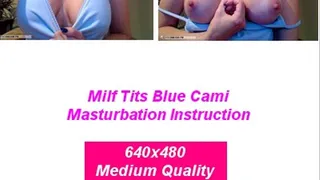 Milf Tits Tease in a Baby Blue Camisole