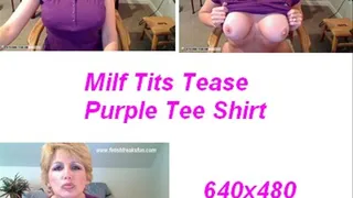 Milf Tits Tease Purple Tee Shirt