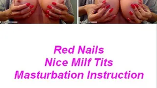 Red Nails Nice Milf Tits Tease Masturbation Instruction