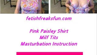 Milf Tits Pink Paisley T Shirt Mast Inst