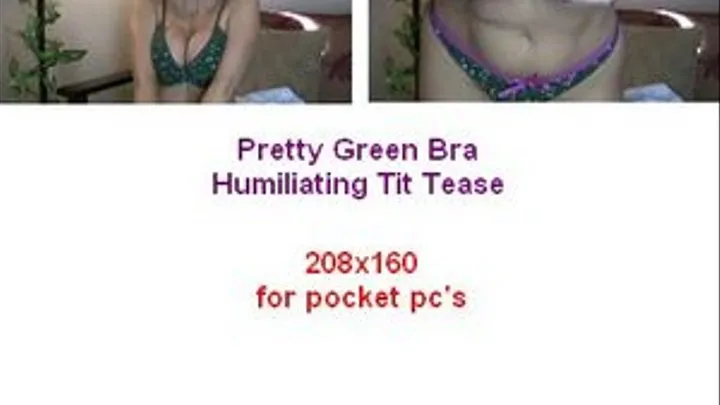 Tit Tease Humiliation Pretty Green Bra for pocket pc's