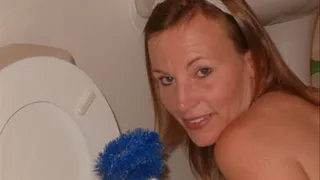 Maid Cleans The Toilet