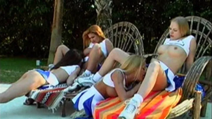 Lesbian Cheerleader Squad - Paige, Robyn, Bernadette & Veronica, Large (part 3)