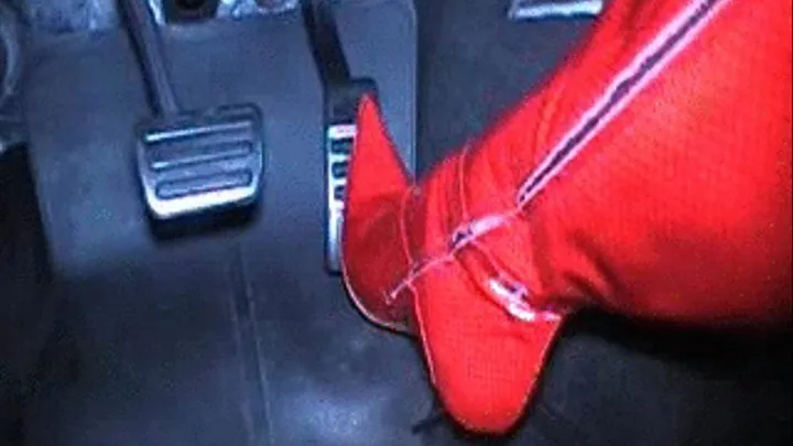 Vanessa's Red Stiletto boots Floor it HARD HARD
