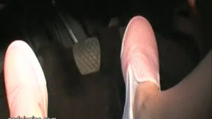 Jamie in Pink Dotted Vans Flooring it