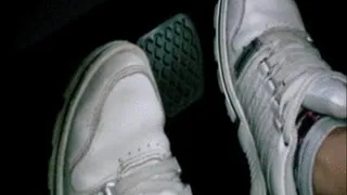 Sketcher Sneakers on Jamie Lynn Stewarts Foot pedal pushing