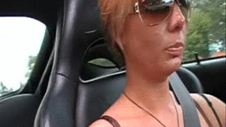 Woman with Sexy Feet Learning Stick Shift..