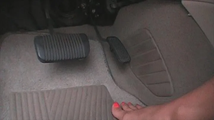 Carmen lays her Toyota's gas pedal down to the floor barefoot after work