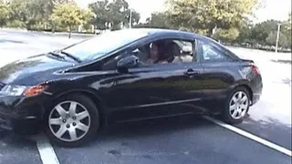 Civic Girl Driving her Honda Barefoot