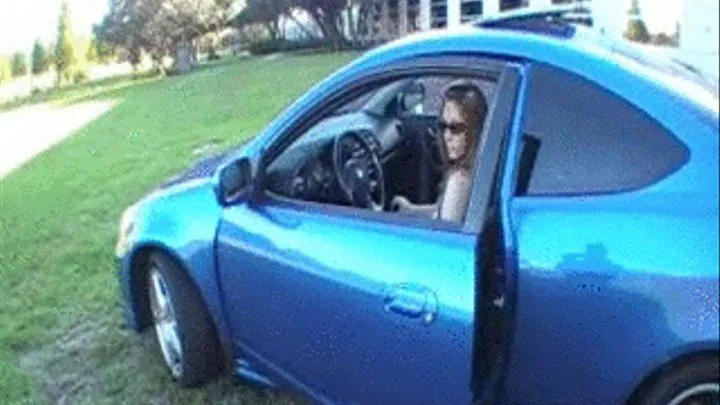 Sexy Naked Woman, Black Pumps and a CAR!