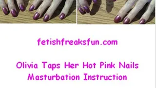 Olivia Taps Her Hot Pink Nails Mast Inst