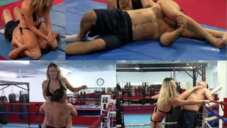 Big Titty Blonde Grappling